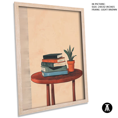 Artwork in Light Brown Frame