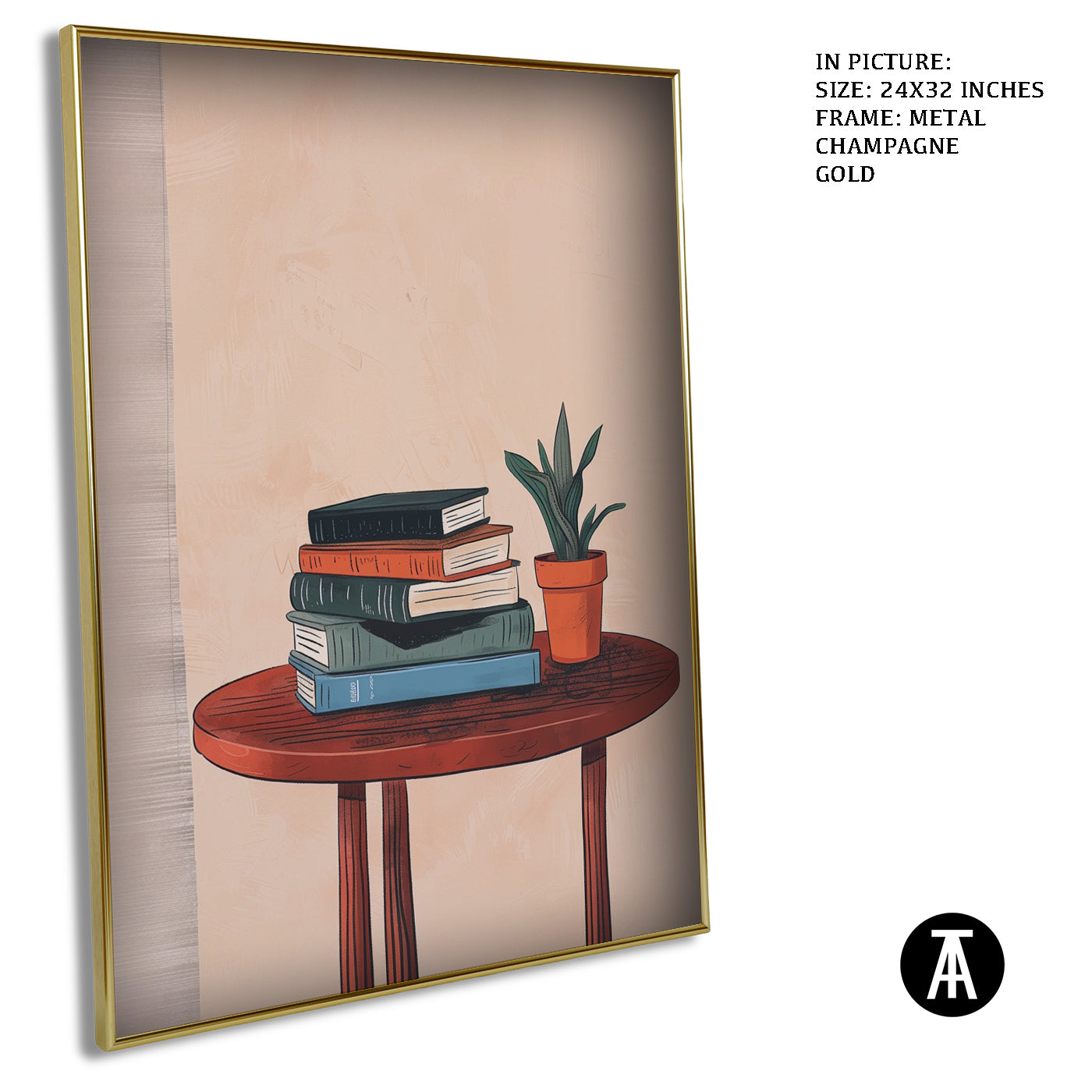 Artwork in Metal Champagne Gold Frame