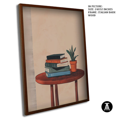 Artwork in Dark Wood Frame