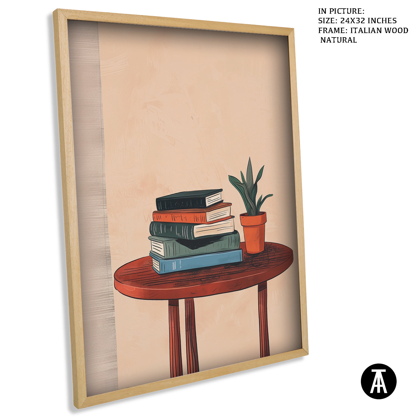 Artwork in Natural Wood Frame