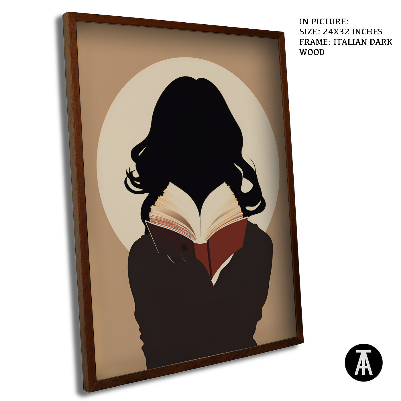 Artwork in Dark Wood Frame