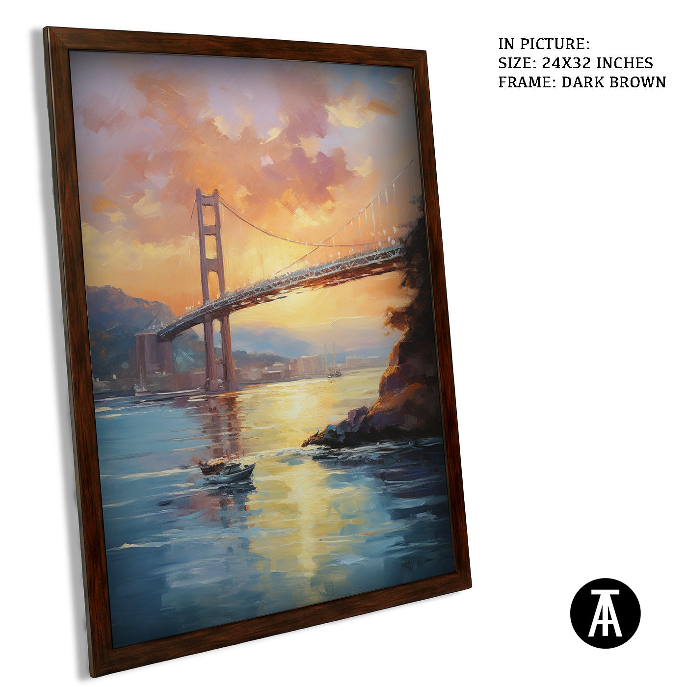 Artwork in Metal Champagne Gold Frame