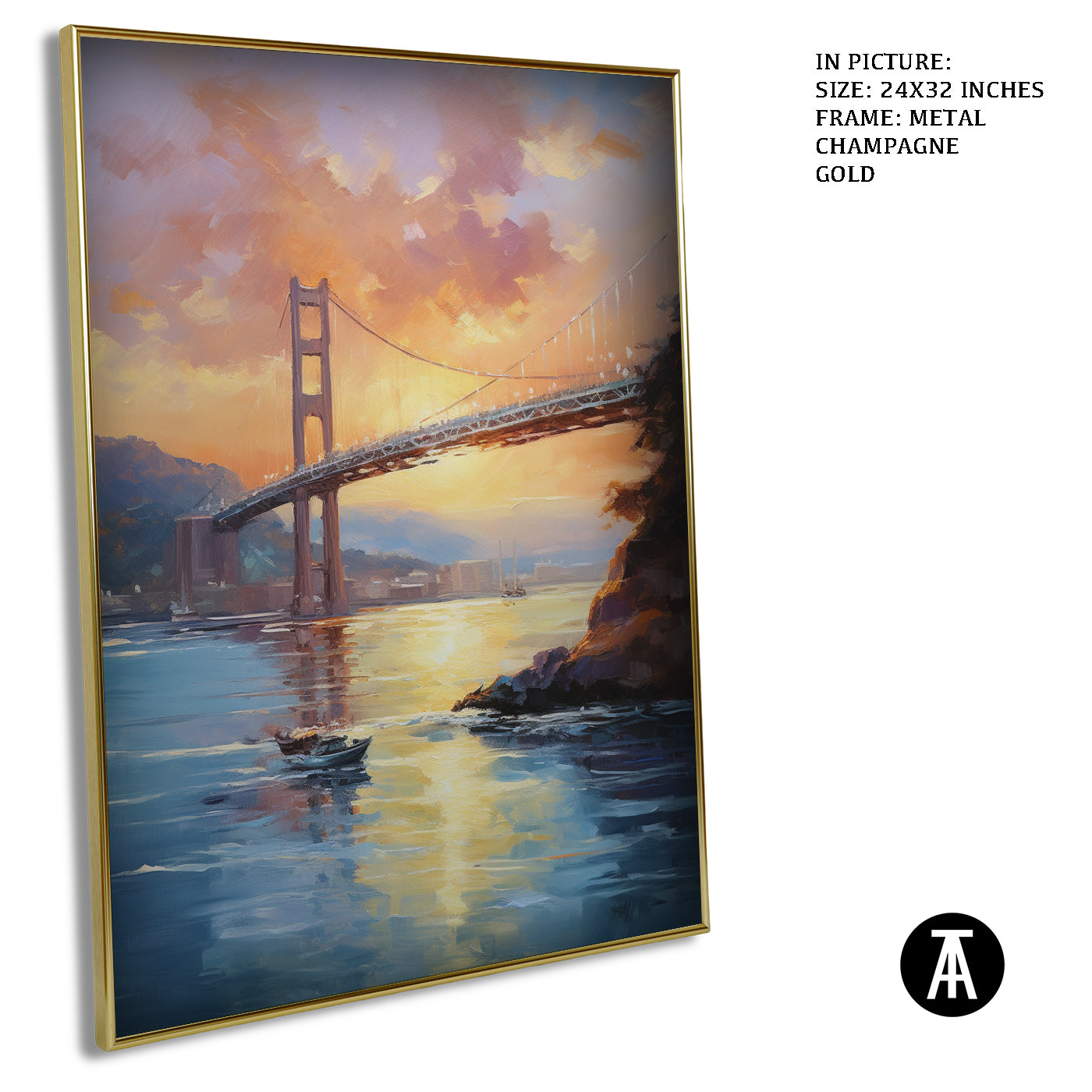 Artwork in Light Brown Frame