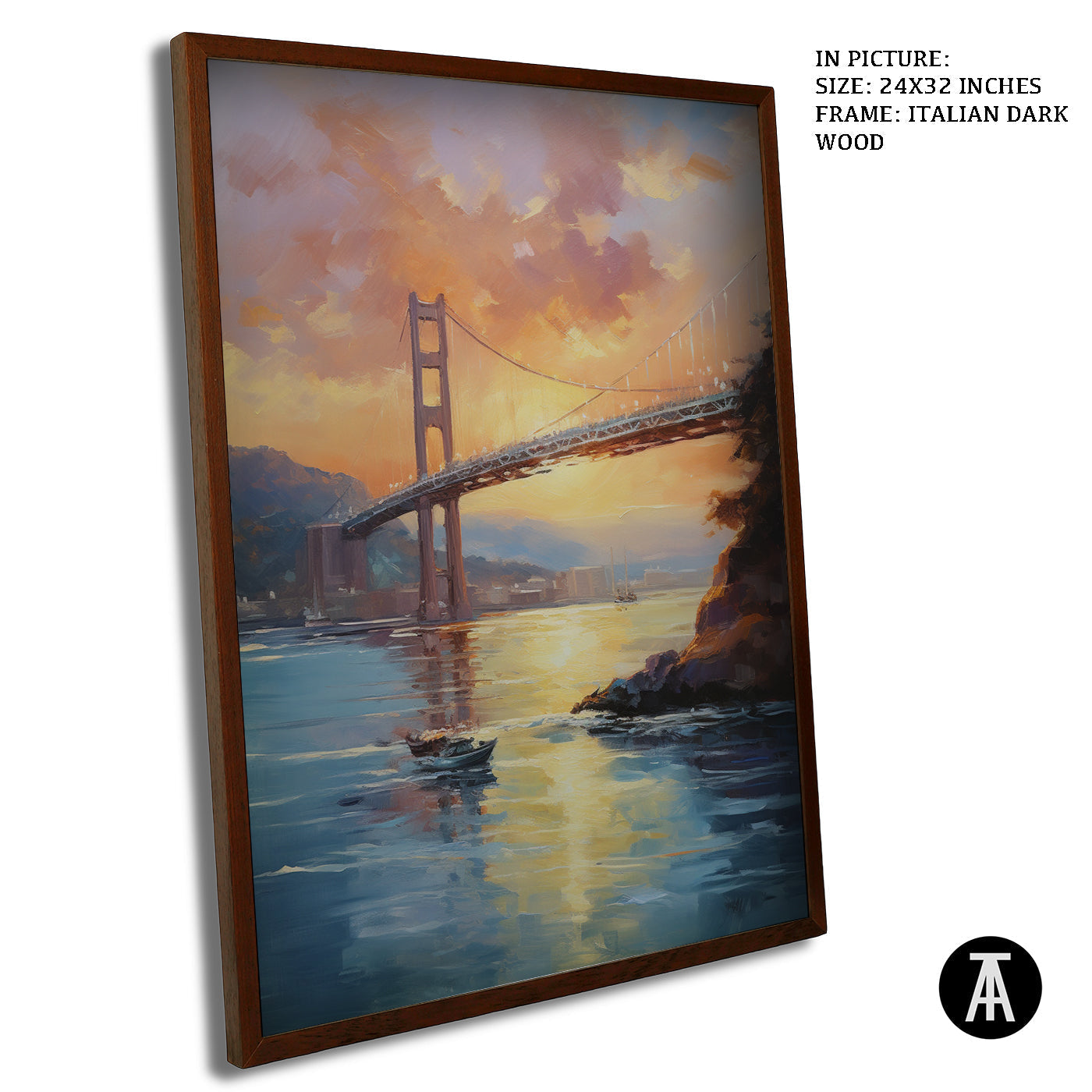 Artwork in Dark Wood Frame
