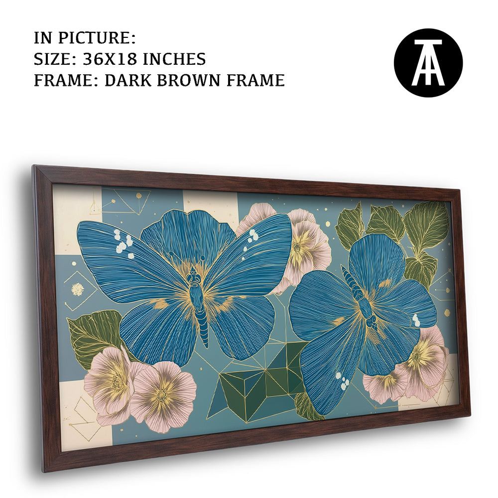 Artwork in Dark Brown Frame
