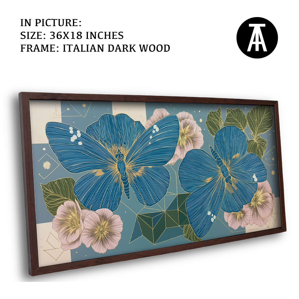 Artwork in Dark Wood Frame