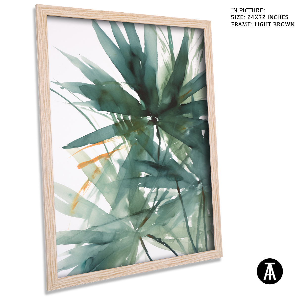 Sample Artwork in Light Brown Frame