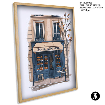 Artwork in Natural Wood Frame