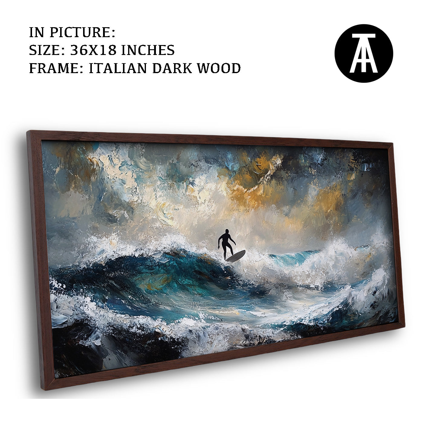 Artwork in Dark Wood Frame