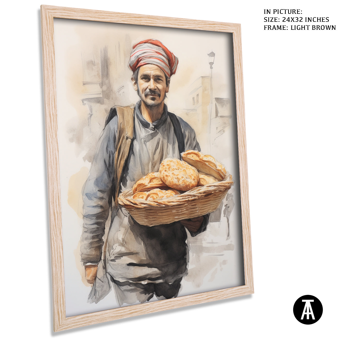 Artwork in Dark Brown Frame