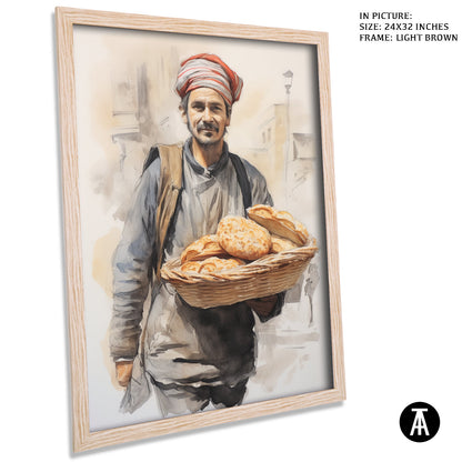 Artwork in Dark Brown Frame