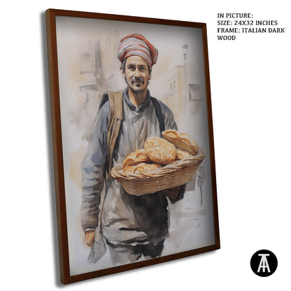 Artwork in Dark Wood Frame