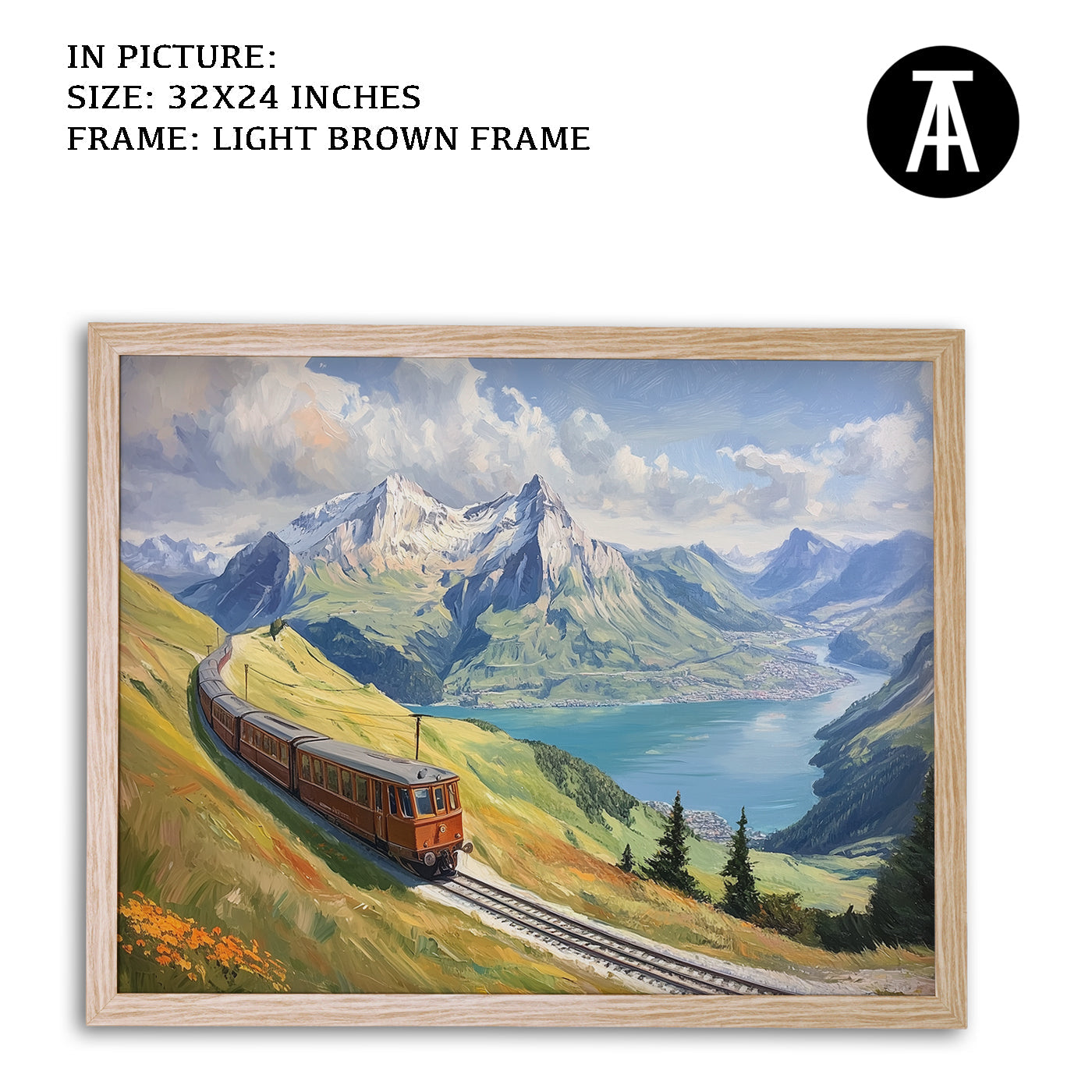 Artwork in Dark Brown Frame