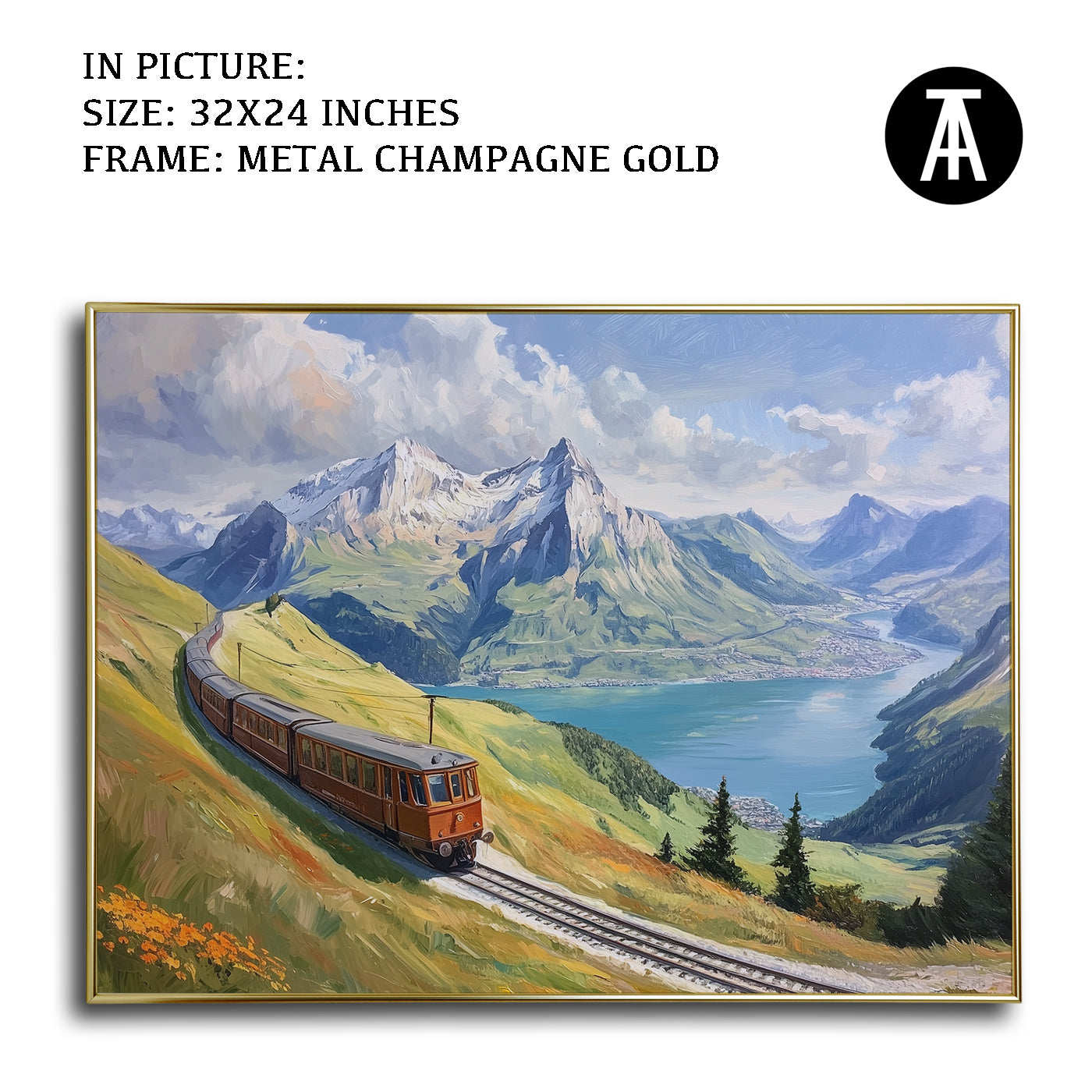 Artwork in Light Brown Frame