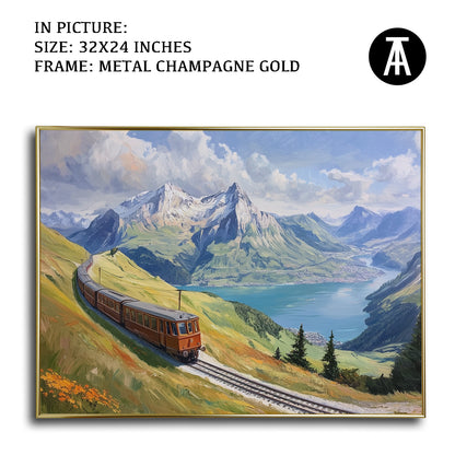 Artwork in Light Brown Frame