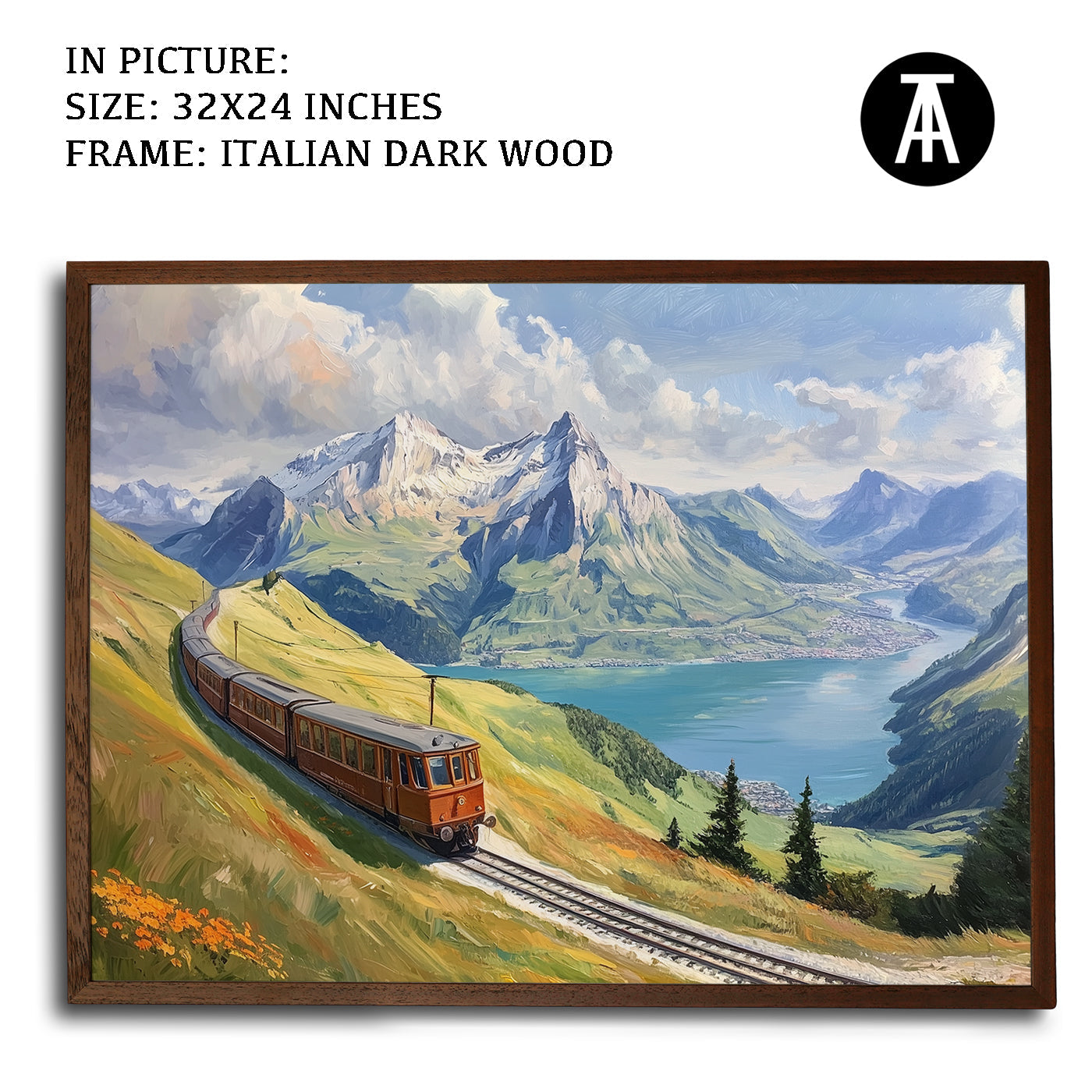 Artwork in Dark Wood Frame