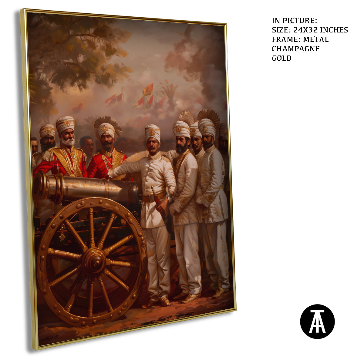 Artwork in Light Brown Frame