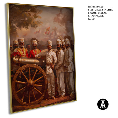Artwork in Light Brown Frame