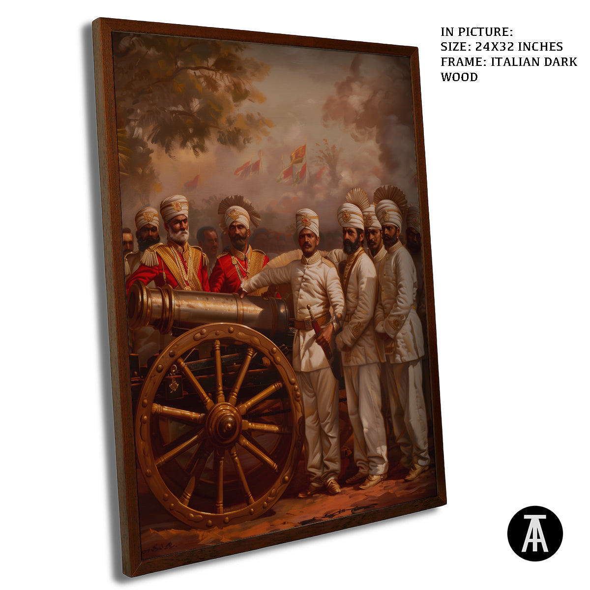 Artwork in Dark Wood Frame