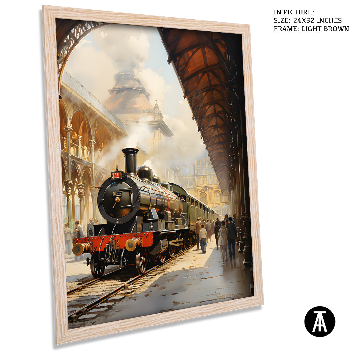 Sample Artwork in Light Brown Frame