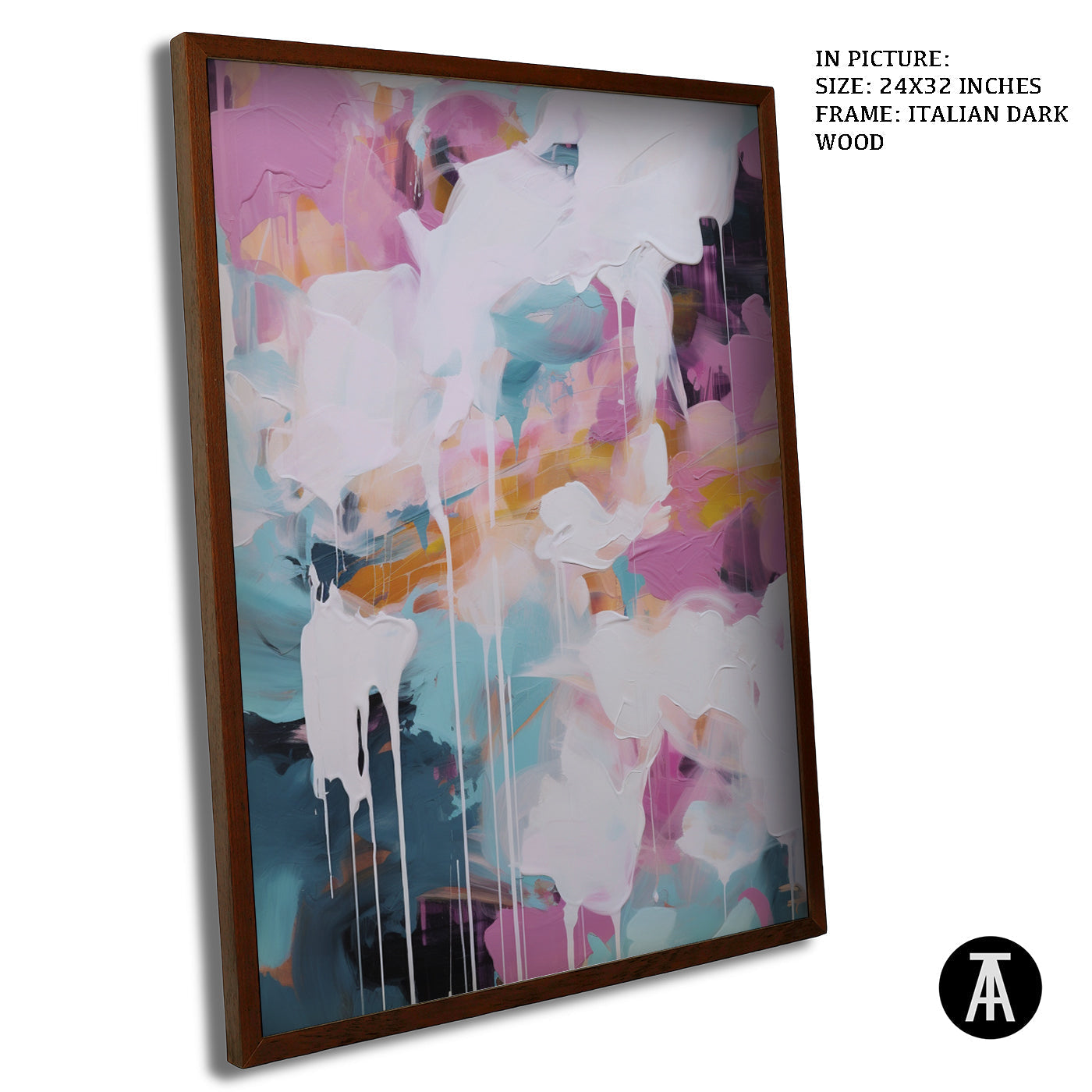 Artwork in Dark Wood Frame