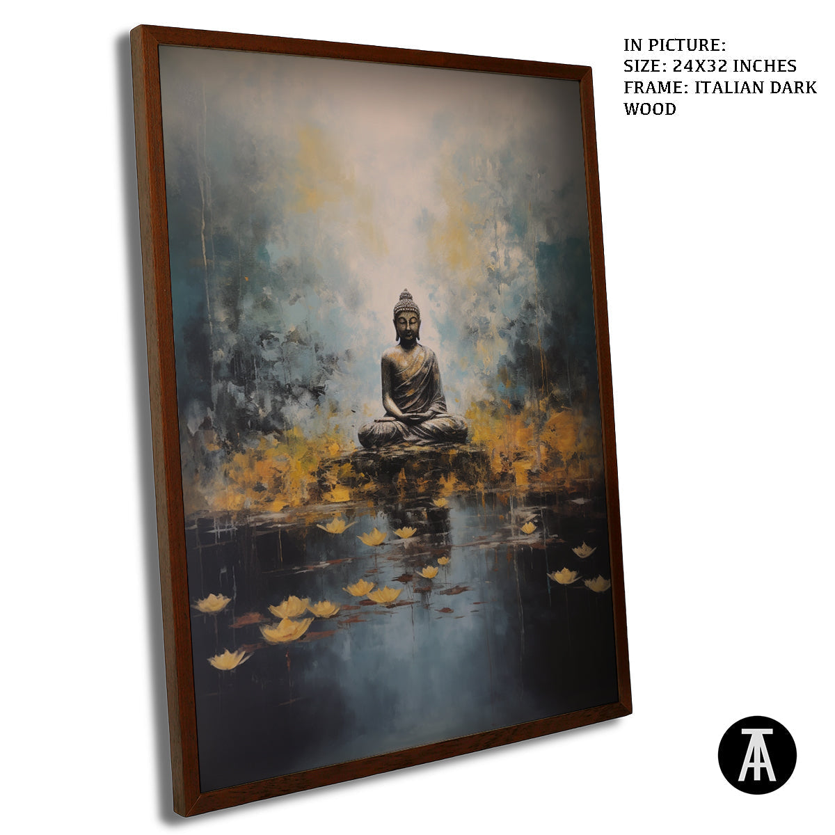 Artwork in Dark Wood Frame