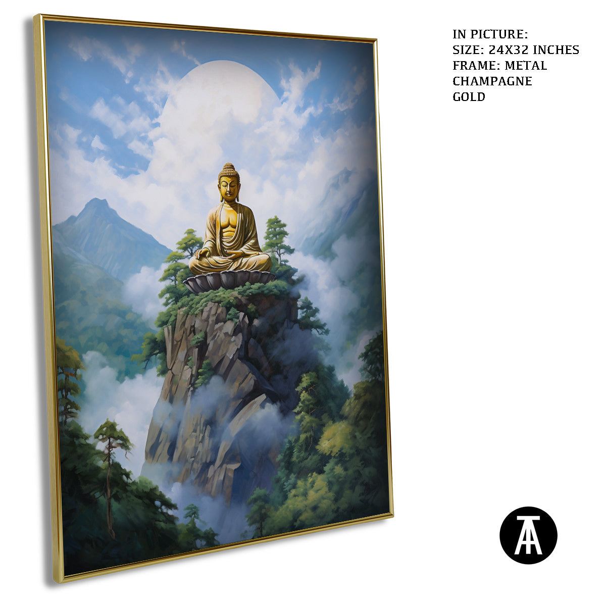 Artwork in Light Brown Frame
