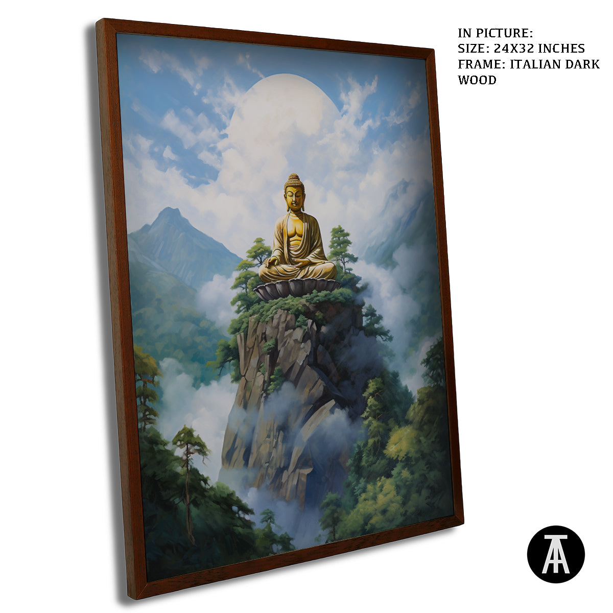 Artwork in Dark Wood Frame