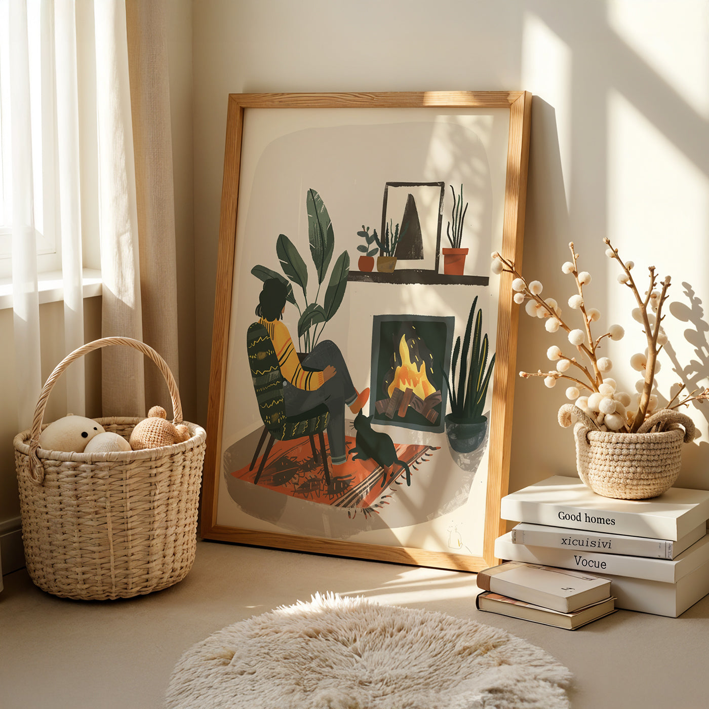Boho Art Painting in a Lifestyle Setting