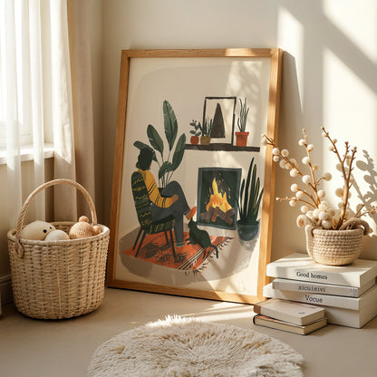 Boho Art Painting in a Lifestyle Setting
