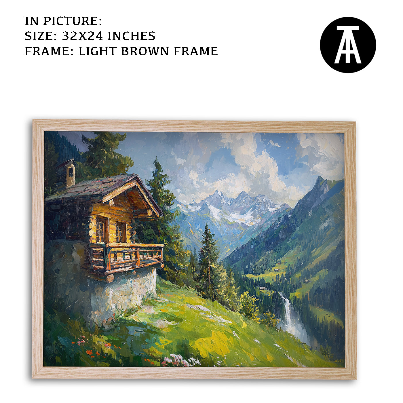 Artwork in Dark Brown Frame