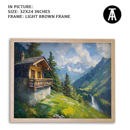Artwork in Dark Brown Frame
