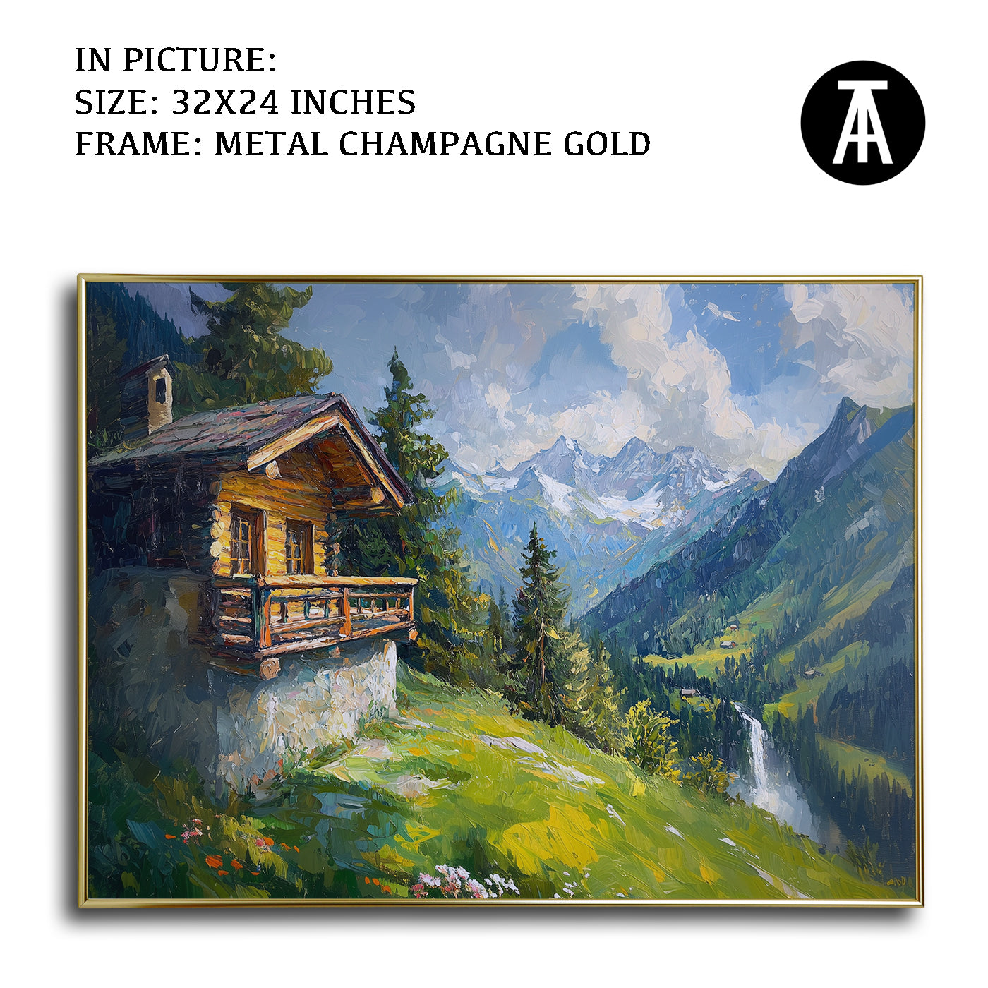 Artwork in Light Brown Frame