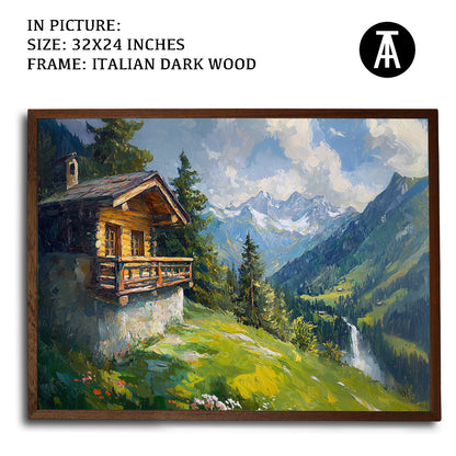 Artwork in Dark Wood Frame