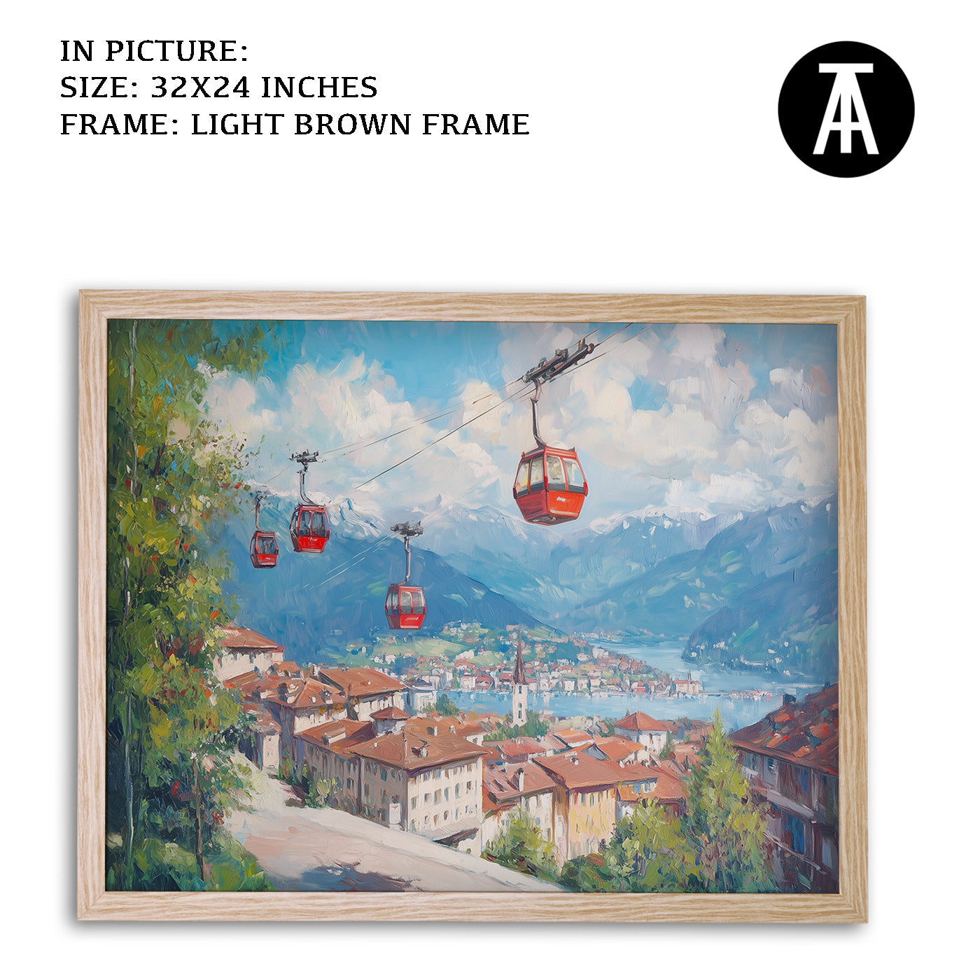 Artwork in Dark Brown Frame