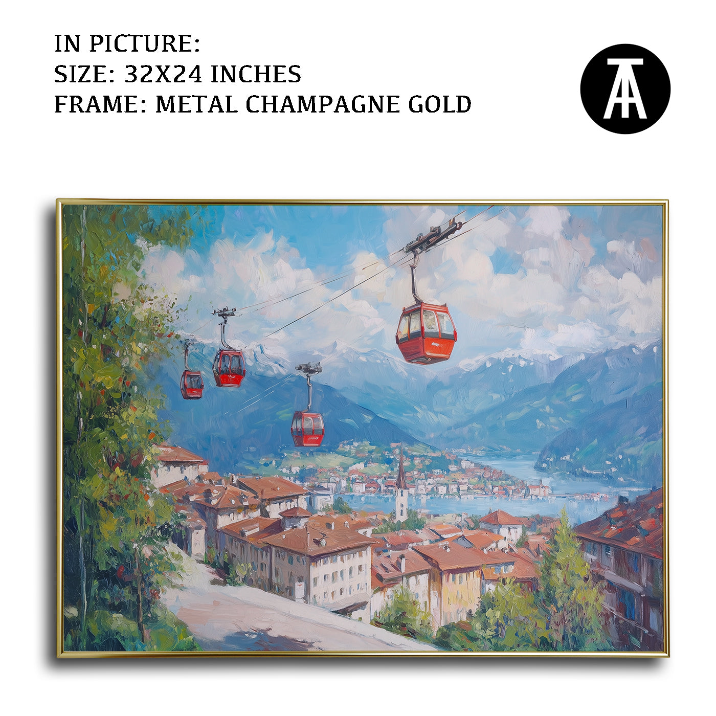 Artwork in Light Brown Frame