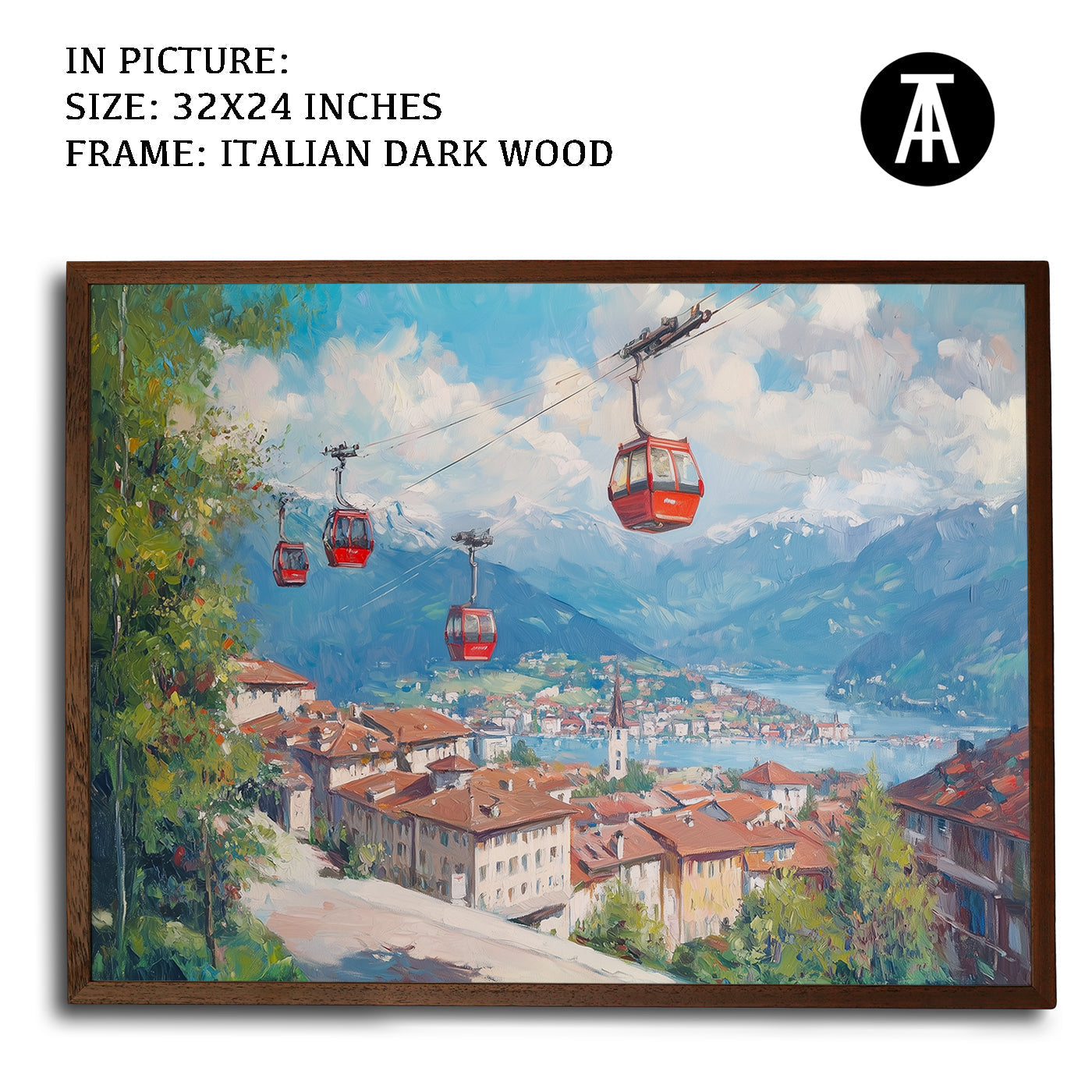 Artwork in Dark Wood Frame