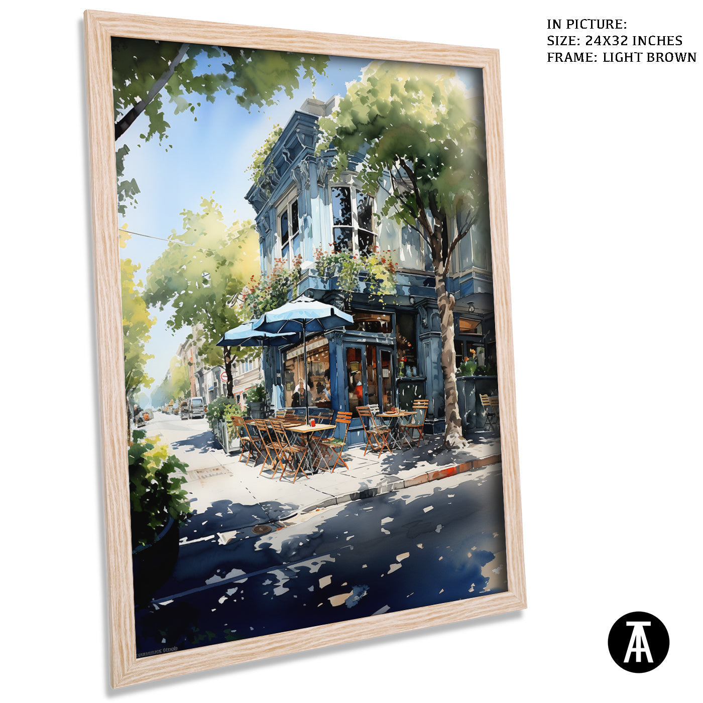 Artwork in Dark Brown Frame