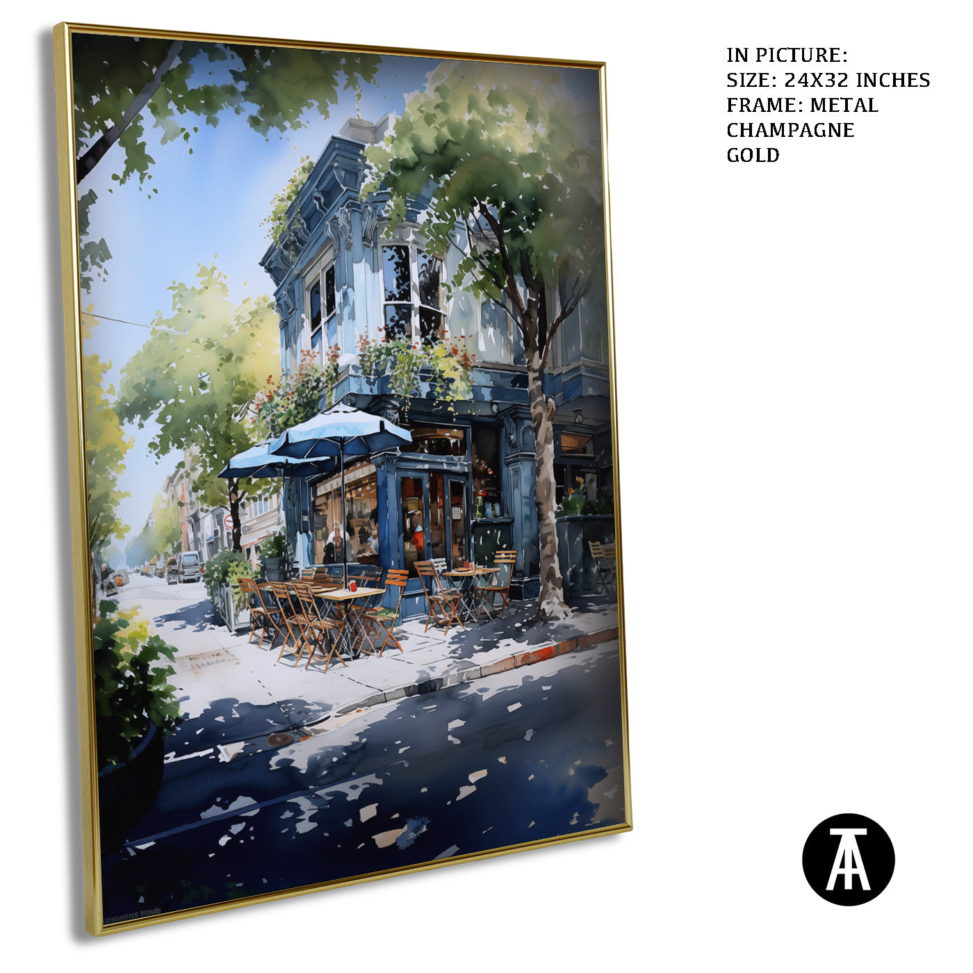 Artwork in Light Brown Frame