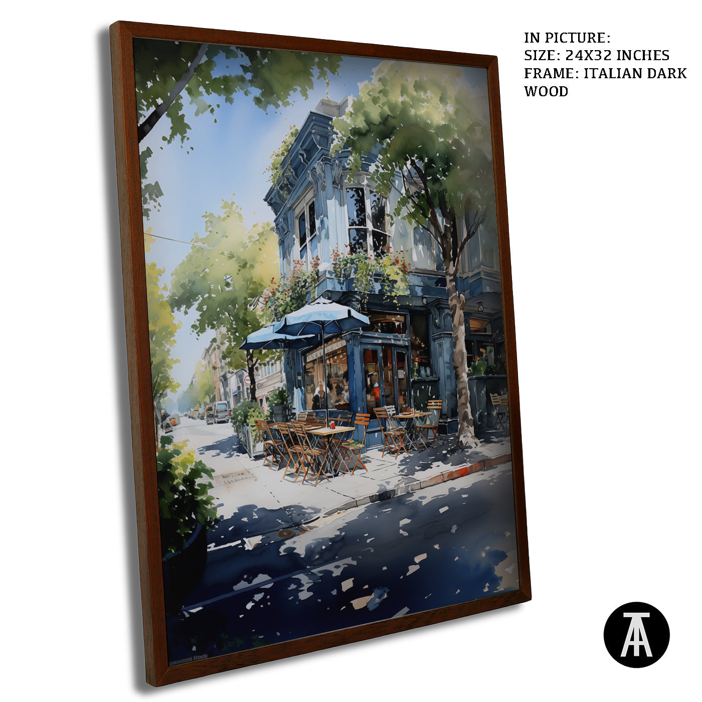 Artwork in Dark Wood Frame
