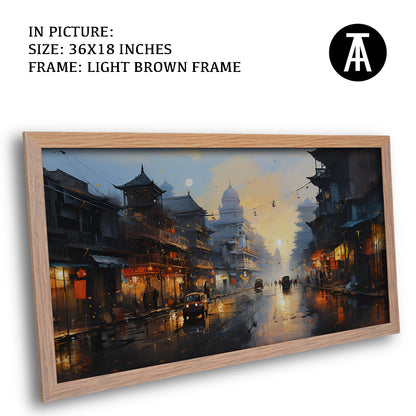 Artwork in Dark Brown Frame