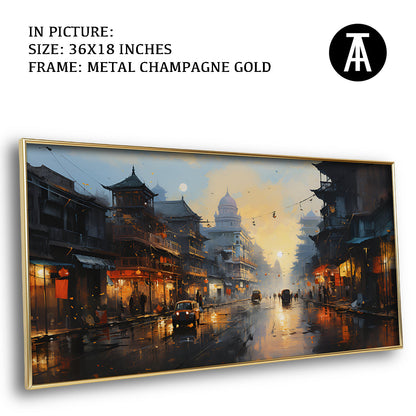 Artwork in Light Brown Frame
