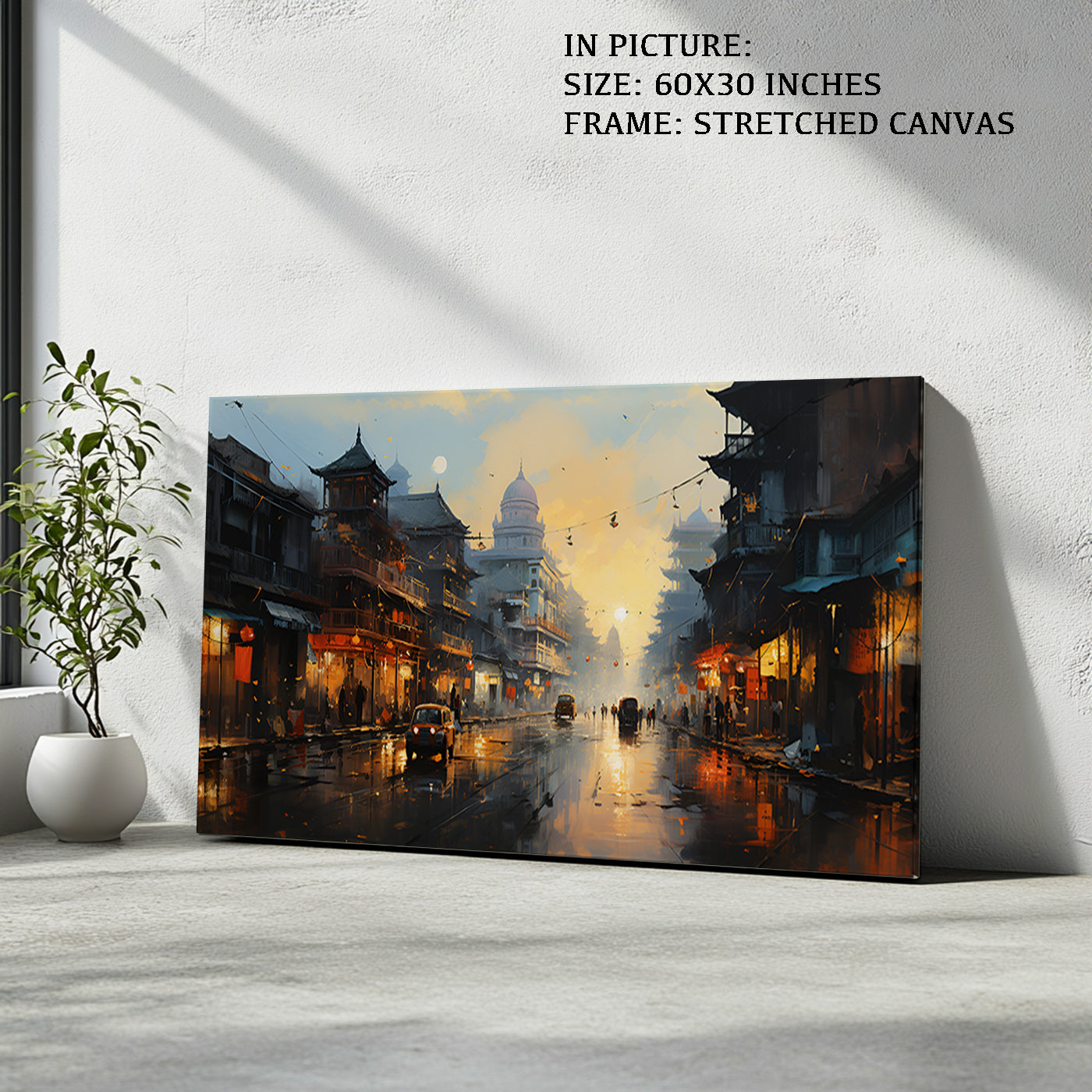 Artwork in Natural Wood Frame