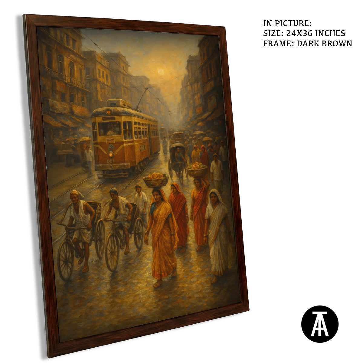 Artwork in Dark Brown Frame