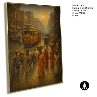 Artwork in Metal Champagne Gold Frame