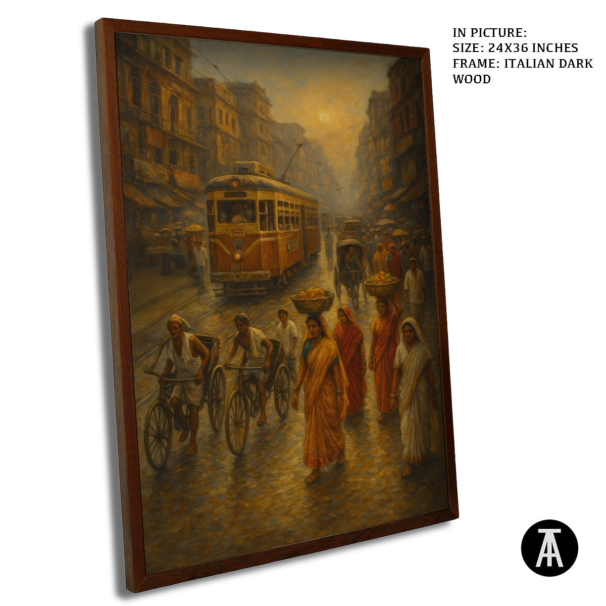 Artwork in Dark Wood Frame