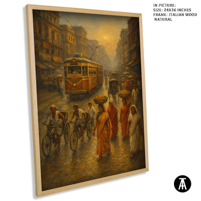 Artwork in Natural Wood Frame