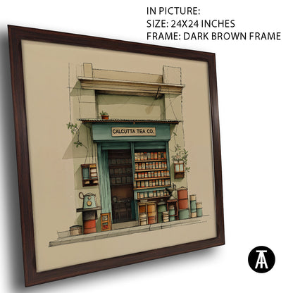 Artwork in Dark Brown Frame