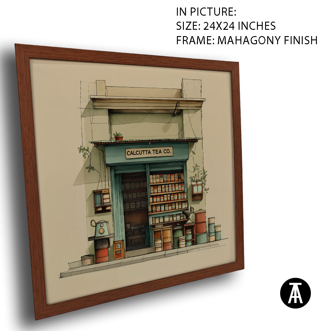 Artwork in Mahogany Finish Frame