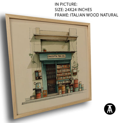 Artwork in Natural Wood Frame
